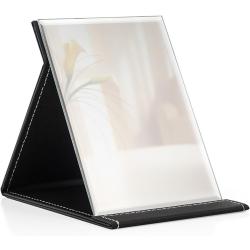 Présentation Miroir Maquillage Pliable Portable Super HD, Cuir PU