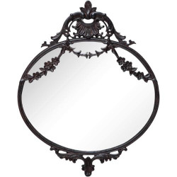 Présentation Miroir mural ovale métal noir, décoration intérieure élégante