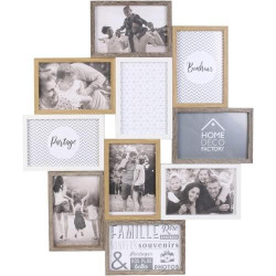 Présentation Cadre Photo Multiple Pele Mele Bois Blanc Home Deco Factory