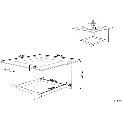 Présentation de Zoom sur Table Basse Verre, Cadre Métal Doré, Style Glamour