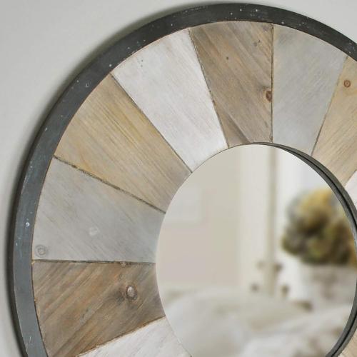 Présentation de Zoom sur Miroir Bois Rustique Motif Aigle FirsTime Naturel