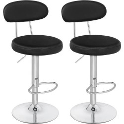 Présentation Tabourets de Bar HOOBRO, Lot de 2, Noir, Réglables