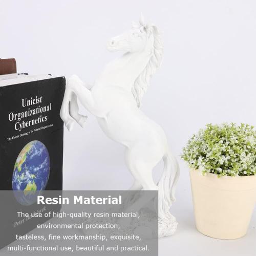 Présentation de Zoom sur Figurine Cheval Résine, Sculpture Moderne Décoration Blanc