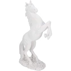 Présentation Figurine Cheval Résine, Sculpture Moderne Décoration Blanc