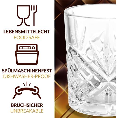 Présentation de Zoom sur Verres Whisky Cristal, Coffret Cadeau Élégant, Design Gravé