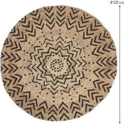 Tapis Rond Jute Ethnique Atmosphera, Deux Motifs en situation