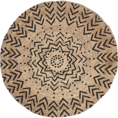 Présentation de Présentation Tapis Rond Jute Ethnique Atmosphera, Deux Motifs