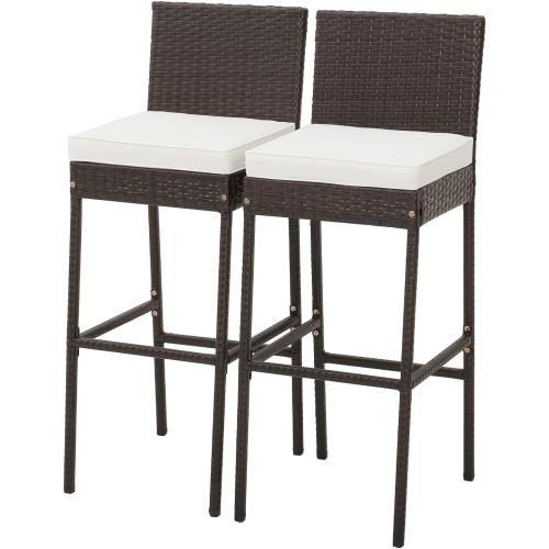 Présentation de Présentation Tabourets de Bar Rotin Lot de 2, Chaise Extérieure Confortable