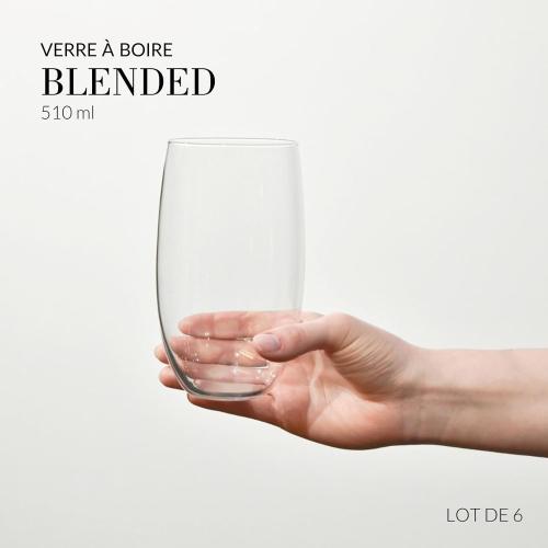 Présentation de Zoom sur Krosno Verres Eau Long Drink, Lot de 6, Collection Blended