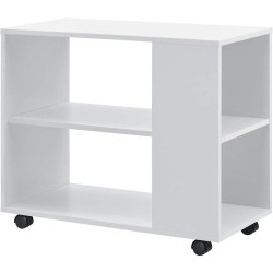 Table Basse Rectangulaire Verouillable Blanc en.casa, Etagère en situation