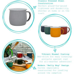 Tasses Email Colorées Argon Tableware, Camping, 375ml en situation