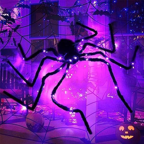 Présentation de Zoom sur Araignée Halloween LED, Décoration Effrayante Lumineuse