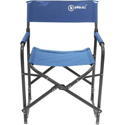 Présentation de Zoom sur Chaise camping pliable aluminium Homecall, dossier, bleu