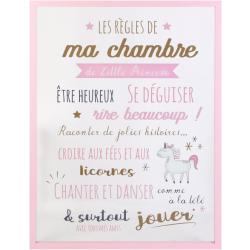 Présentation Cadre déco règles chambre fille enfant, Home Deco Kids