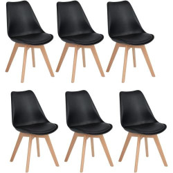 Présentation Chaises Scandinaves Rembourrées H.J Wedoo, Noir, Lot 6