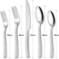 Couverts Terlulu 60 pièces, acier inoxydable, poli miroir en situation