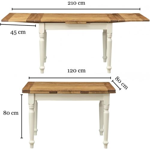 Présentation de Zoom sur Table à Manger Extensible Biscottini, Style Country, Made in Italy