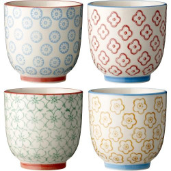 Présentation Tasses Emma Bloomingville, Lot de 4, Céramique Colorée