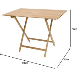 Table pliante bois naturel, brasserie, camping, jardin en situation