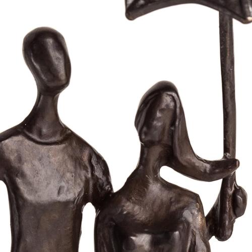 Présentation de Zoom sur Sculpture Couple Amoureux Parapluie Bronze, Art Métal Moderne