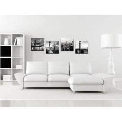 Tableau Toile Noir Blanc Art Moderne New York Décoration Murale en situation