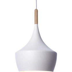 Présentation LUSSIOL Luminaire Olga, suspension métal bois, blanc naturel