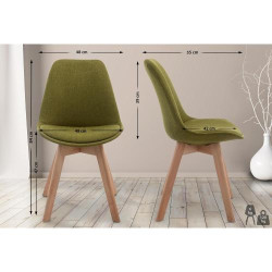 Chaise Retro Design Borneo V2 CLP, Ergonomique, Vert en situation