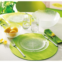 Assiettes plates Luminarc Aspen transparentes, 6 pièces en situation