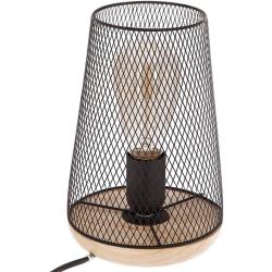 Présentation Lampe Atmosphera Zely 34, noire, métal, bois