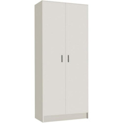 Présentation Armoire rangement nettoyage 2 portes melamine blanc PEGANE