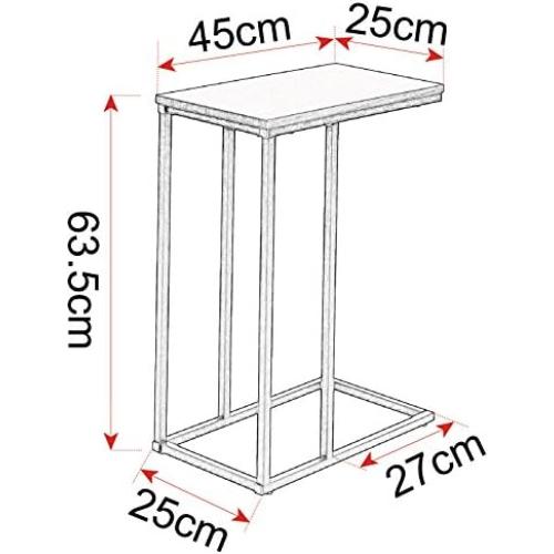 Présentation de Zoom sur Table Basse Moderne, Table de Chevet, Bois Composite et Métal, Hêtre Foncé