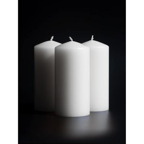 Présentation de Présentation Bougies pilier blanches CANDWAX, lot de 3, combustion longue