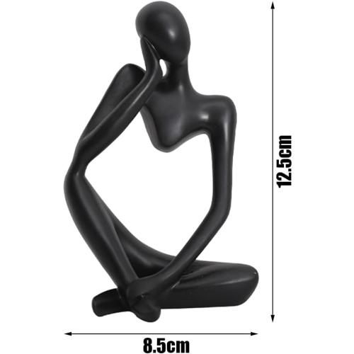 Présentation de Zoom sur Sculpture Penseur Résine Noire Moderne Gaoshanjingxing