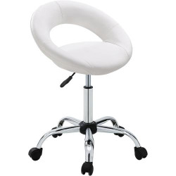 Présentation Duhome Chaise Pivotante Similicuir Blanc, Tabouret Bureau