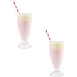 Présentation Verres à glace, milkshake, style café américain, lot 2