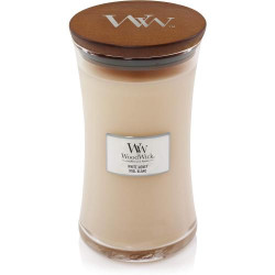 Bougie WoodWick, Beige, Parfum Relaxant, Ambiance Chaleureuse en situation