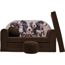 Présentation Canapé Lit Futon Enfant, Meuble Pouf, Repose Pied, Oreiller