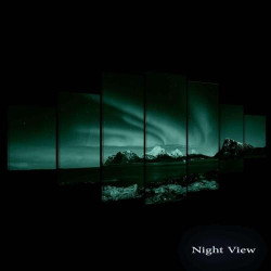 Tableau Paysage Aurora Borealis, Impression Toile XXL Moderne en situation