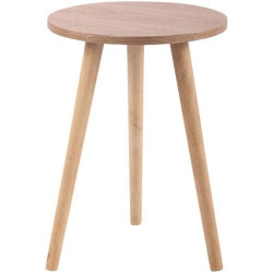 Table Basse Ronde MDF CLP Kolding, Pieds Bois Caoutchouc en situation