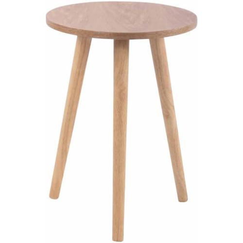 Présentation de Zoom sur Table Basse Ronde MDF CLP Kolding, Pieds Bois Caoutchouc