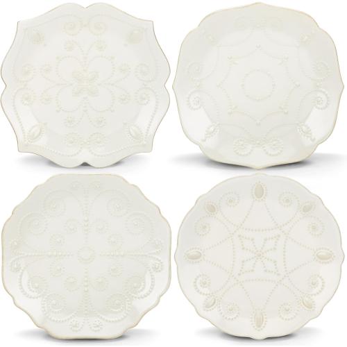 Présentation de Présentation Assiettes Lenox Francais Perle Lot 4 Blanc