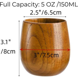 Hiceeden Tasses à Thé Bois Naturel Japonaises, Lot de 6 en situation