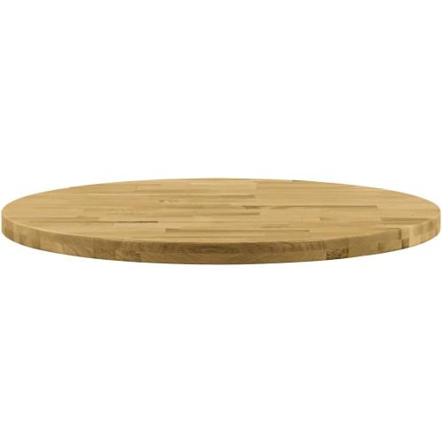 Présentation de Zoom sur vidaXL Dessus de table en bois rond chêne massif