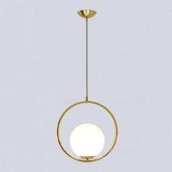 Présentation Suspension Lampe Moderne LED Boule Verre Métal Doré