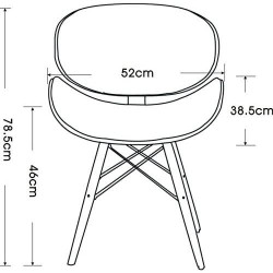 Chaise de Bureau Rétro, Simili Cuir Noir, Finitions Noyer, Style Folk en situation