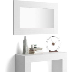 Présentation Miroir Mural Rectangulaire Evolution, Frêne Blanc, Design Italien