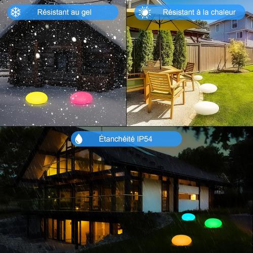 Présentation de Zoom sur Lampe Solaire Exterieur LED Homdat, 16 Couleurs, IP65