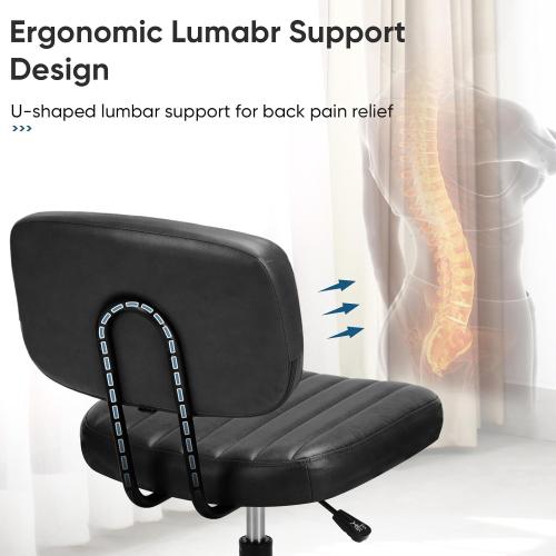 Présentation de Zoom sur Chaise bureau ergonomique noir, soutien lombaire, roulettes 360