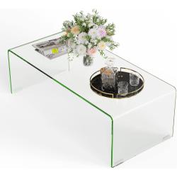 Présentation Table Basse Verre Trempé, Design Moderne, Meuble Transparent