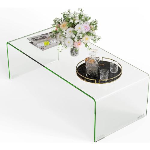 Présentation de Présentation Table Basse Verre Trempé, Design Moderne, Meuble Transparent